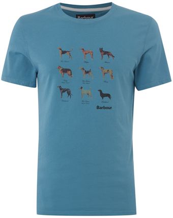 Barbour Dog Print Crew Neck Tshirt - Lyst