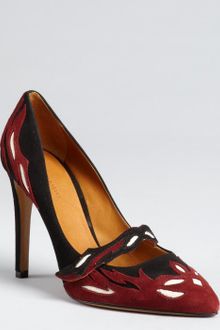Isabel Marant Black and Maroon Suede Kylie Mary Jane Pumps - Lyst