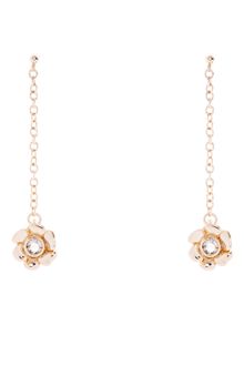 Karen Millen Twin Flower Drop Earrings - Lyst