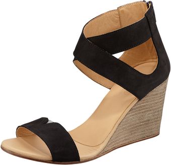 Maison Martin Margiela Crisscross Suede Wedge Sandal - Lyst