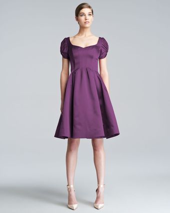 Zac Posen Flared Cloque Dress - Lyst