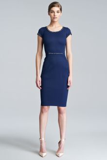 Zac Posen Fitted Capsleeve Dress - Lyst
