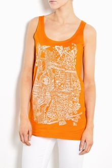 Carven Paris Map Print Tank - Lyst