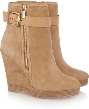 Kors By Michael Kors Corrine Suede Wedge Boots - Lyst