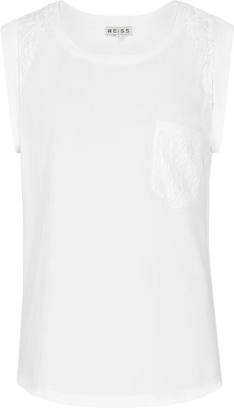 Reiss Bibby Lace T-Shirt - Lyst