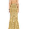Alexander Mcqueen Crystal Embellished Silkblend Gown in Gold - Lyst