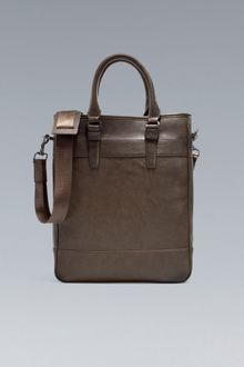 Zara Saffiano Leather Shopper - Lyst