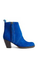 Acne Pistol Shorts Side Zip Suede Ankle Boot