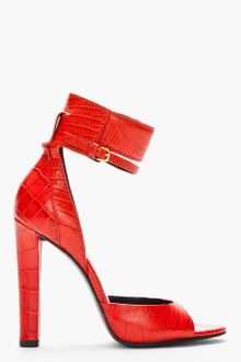 Alexander Wang Tang Red Crocodile Ankle Cuff Aminata Heels - Lyst