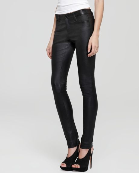 Vince Stretch Leather Pants In Black Lyst