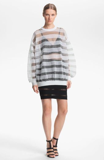 Alexander Wang Sheer Snakeskin Pattern Pullover - Lyst