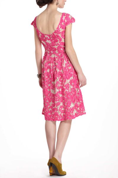 anthropologie pink floral dress