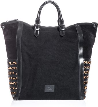 Christian Louboutin Maurice Jute and Leopard Bag - Lyst