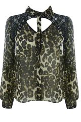 Jane Norman Cutout Lace Fishtail Top