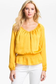 Michael by Michael Kors Peplum Hem Peasant Top - Lyst