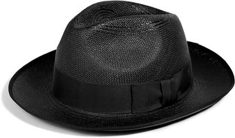 Paul Smith Black Straw Panama Fedora Hat - Lyst
