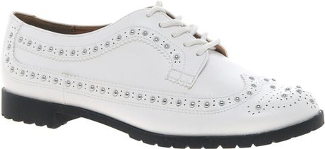 River Island Studded White Brogues in White - Lyst