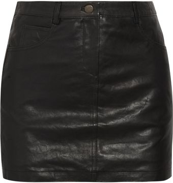 Sara Berman Simple Leather Mini Skirt - Lyst