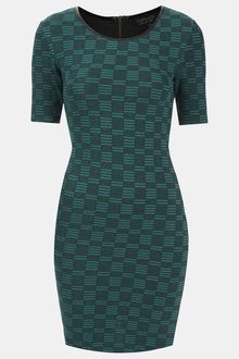 Topshop Geometric Knit Bodycon Dress - Lyst