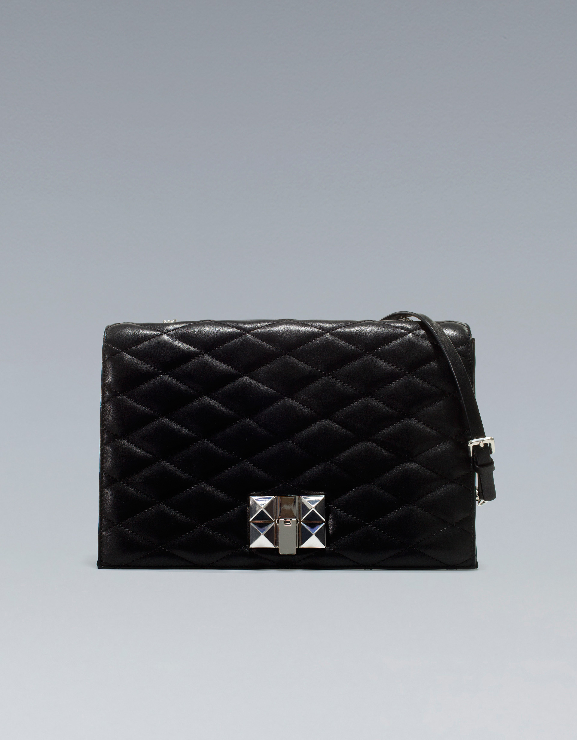 quilted city bag with faux shearling