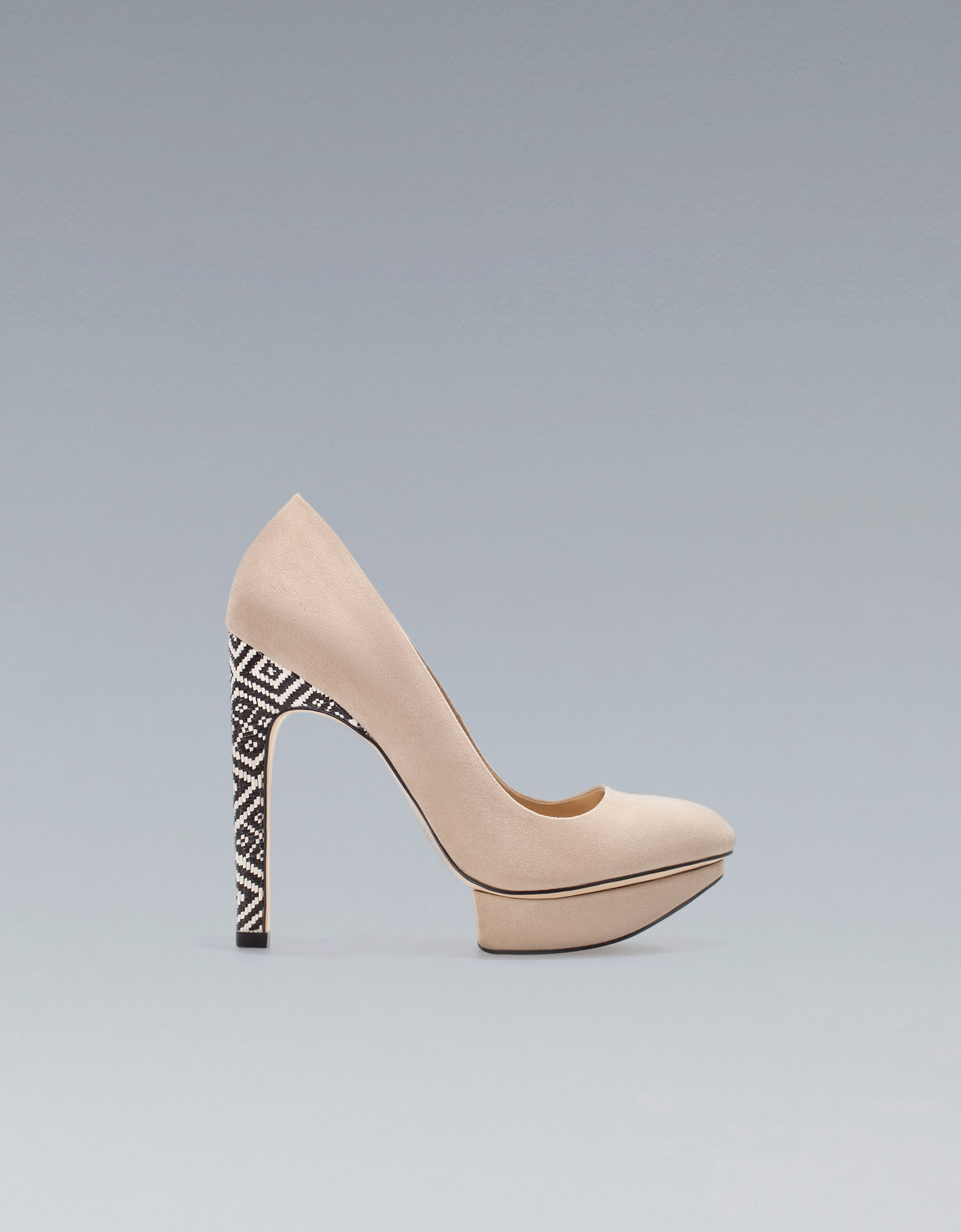 Zara High Heel Platform Court Shoe in Beige (sand) | Lyst