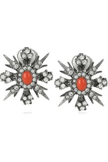 Kenneth Jay Lane Swarovski Crystal Silverplated Clip Earrings - Lyst