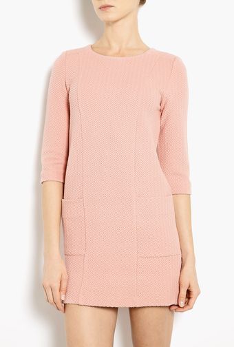Ganni Rose Textured Jersey Shift Dress - Lyst