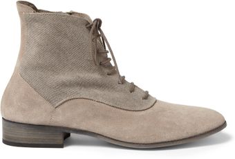 Maison Martin Margiela Suede and Canvas Boots - Lyst