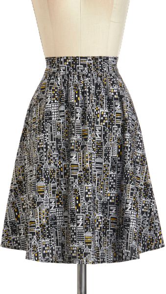 ModCloth Back To Your Routes Skirt in City - Lyst