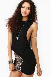 Nasty Gal Hang Loose Muscle Tee Black - Lyst