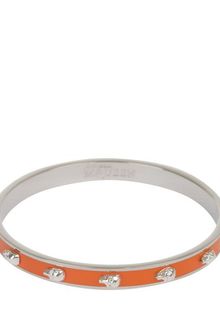 Alexander McQueen Orangegold Skinny 3d Enamel Skull Bangle - Lyst