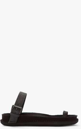 Ann Demeulemeester Black Suede Ravas Sandals - Lyst