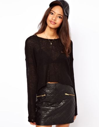 ASOS Collection Asos Cropped Fluffy Jumper - Lyst