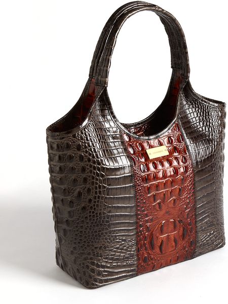 Brahmin Small Shopper Leather Tote Bag in (caviar)