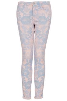 Moto Moto Bleach Floral Rip Leigh Jeans - Lyst