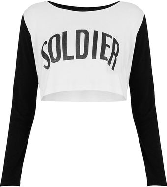Topshop Soldier Crop Top  - Lyst