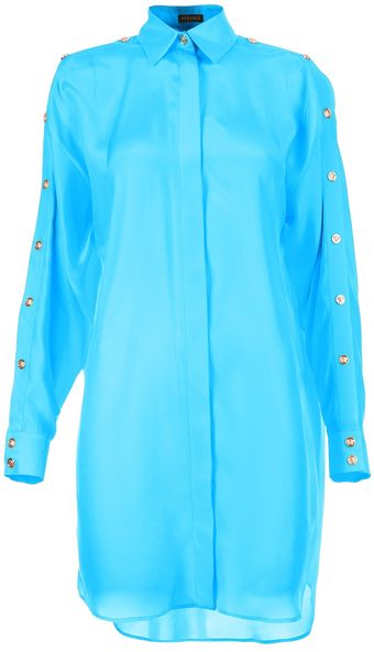 Versace Button Sleeve Oversize Shirt - Lyst