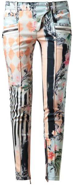 Balmain Baroque Floral Printed Denim Jeans - Lyst