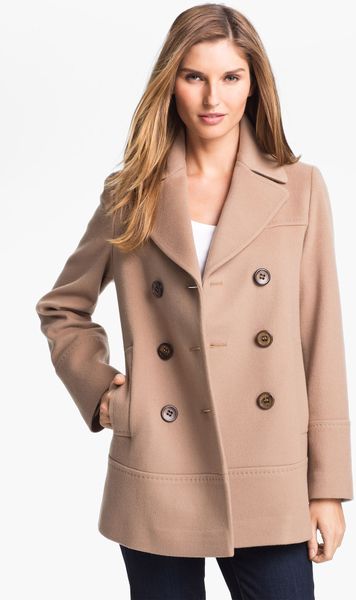 Fleurette Double Breasted Loro Piana Wool Peacoat in (start of color