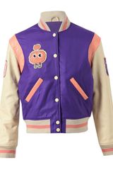  Pom People Leather and Wool Varsity Jacket