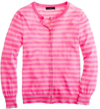 J.Crew Collection Featherweight Cashmere Cardigan in Tonal Stripe - Lyst