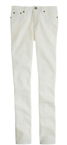 J.Crew Midrise Toothpick Jean in White - Lyst