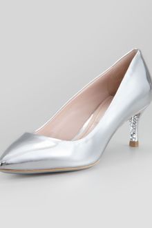 Miu Miu Metallic Leather Glittersole Pump - Lyst