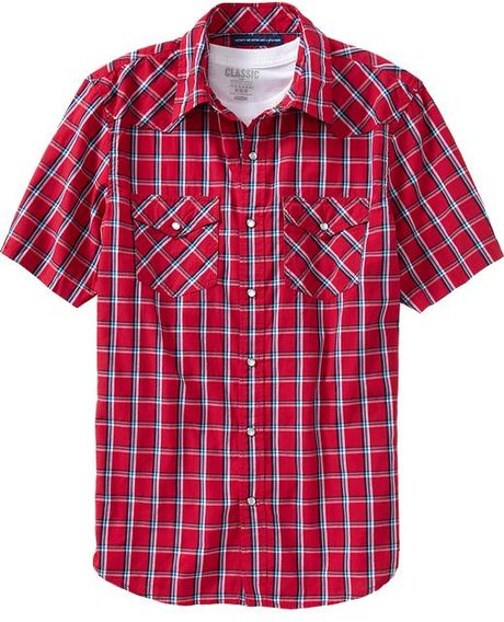 Old Navy Patterned Western Shirts in Red for Men (red plaid) | Lyst