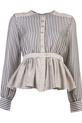 Suno Peplum Combo Blouse