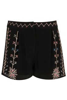 Topshop Aztec Embroidered Shorts - Lyst