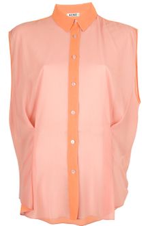 Acne Scallop Contrast Blouse - Lyst
