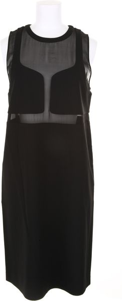Alexander Wang Black Dress in Viscose and Elastane with Semisheer Panels - Lyst