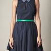Boy By Band Of Outsiders Leather Trim Dress in Blue (navy) - Lyst