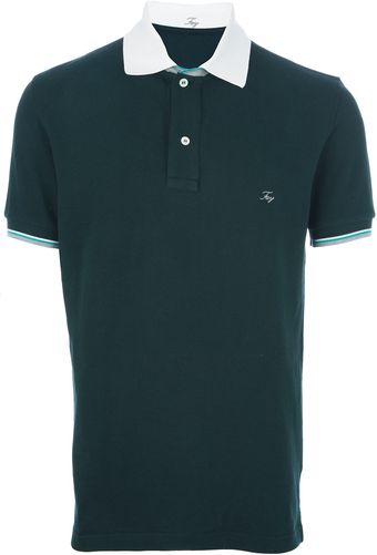 Fay Contrast Collar Polo Shirt - Lyst